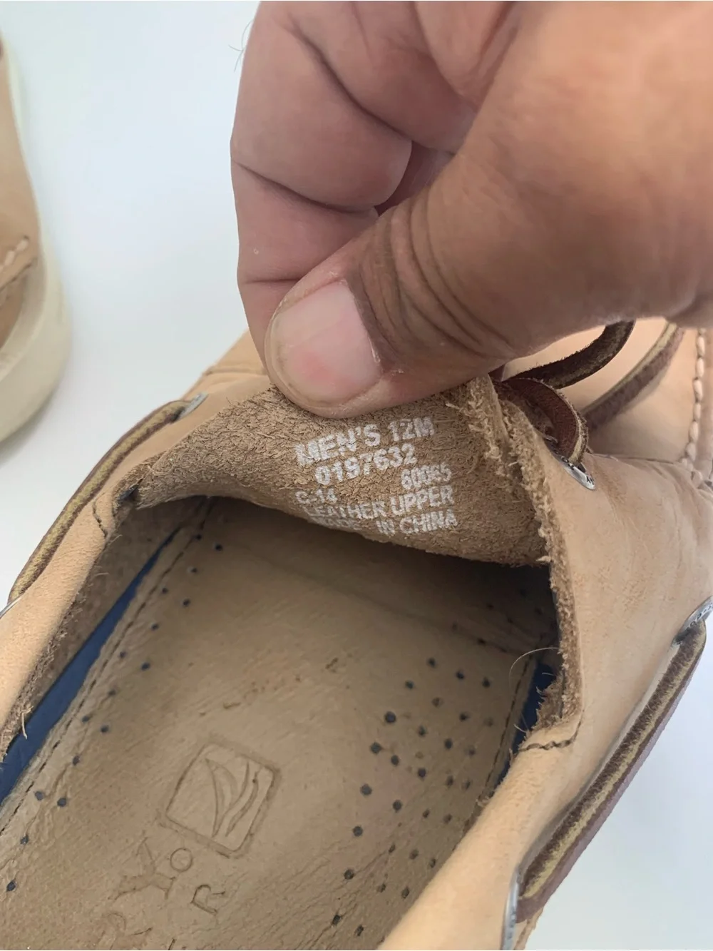 Sperry Light Brown Leather Moc Toe Boat Shoes